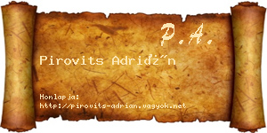 Pirovits Adrián névjegykártya