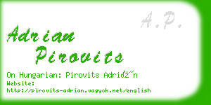 adrian pirovits business card